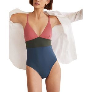 Boden Womens  Arezzo V-Neck Panel Swimsuit NWT UK 18, US 14